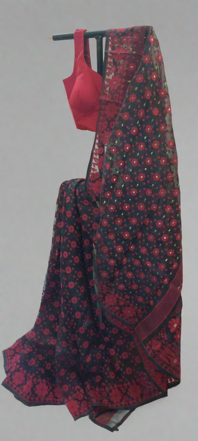 KaaliPhool Muslin Dhakai Saree