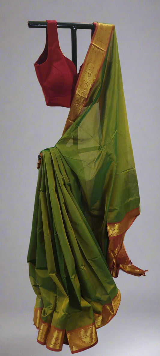 Kaanchan Harit Silk Cotton Saree