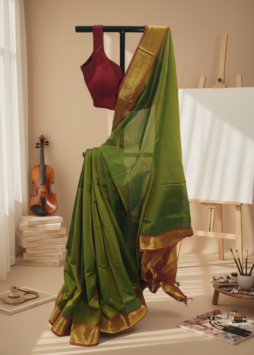 Kaanchan Harit Silk Saree