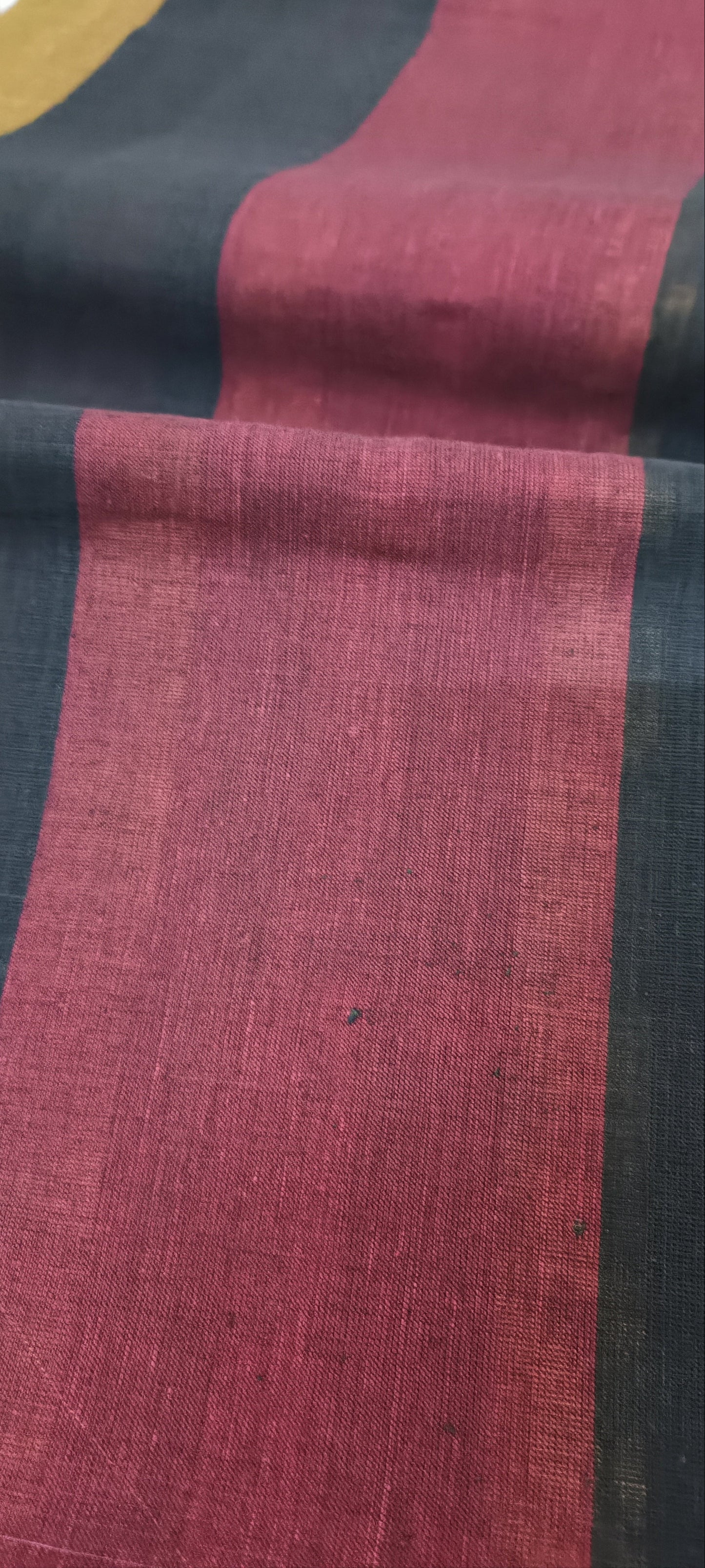 Bhuri-Kaali Linen Cotton Saree