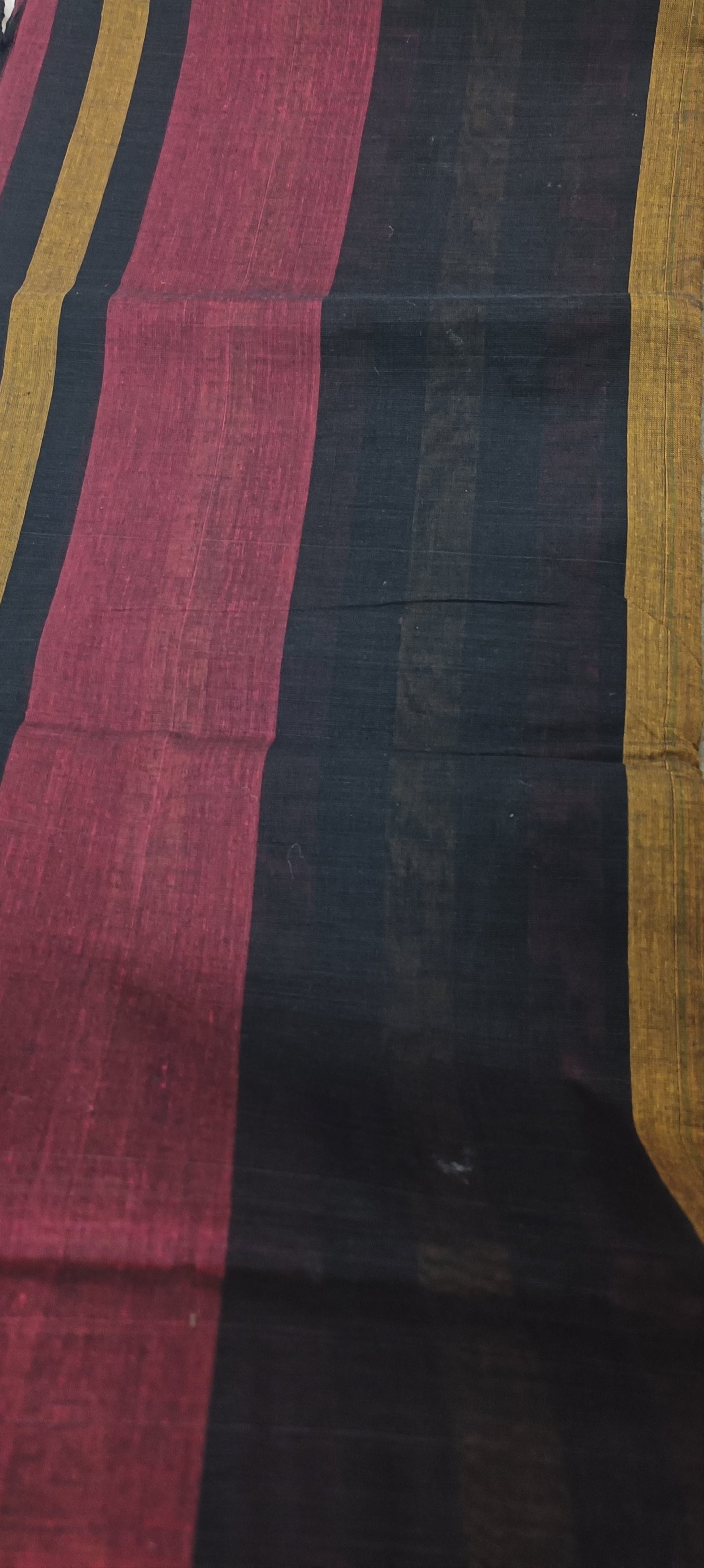 Bhuri-Kaali Linen Cotton Saree
