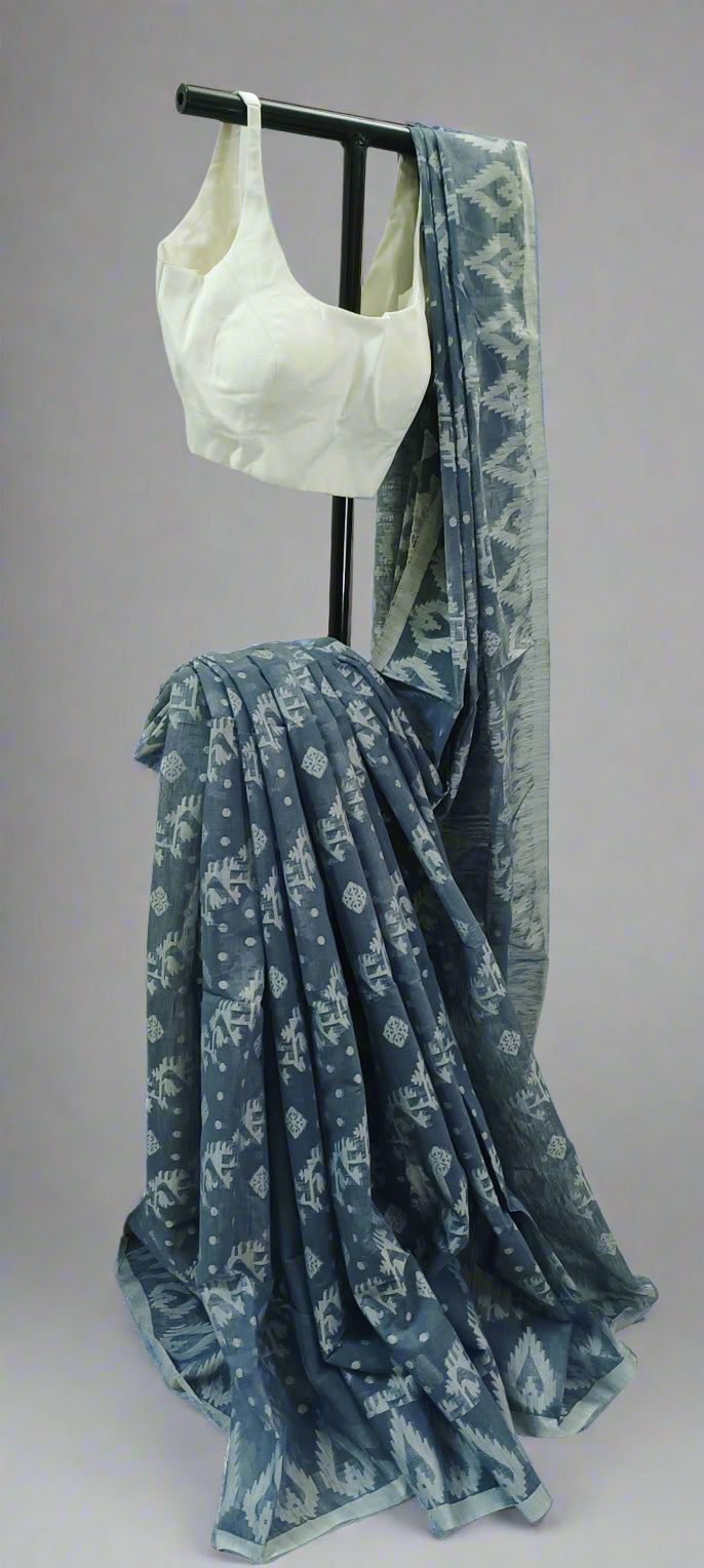 Neelshobha Jamdani Cotton Saree