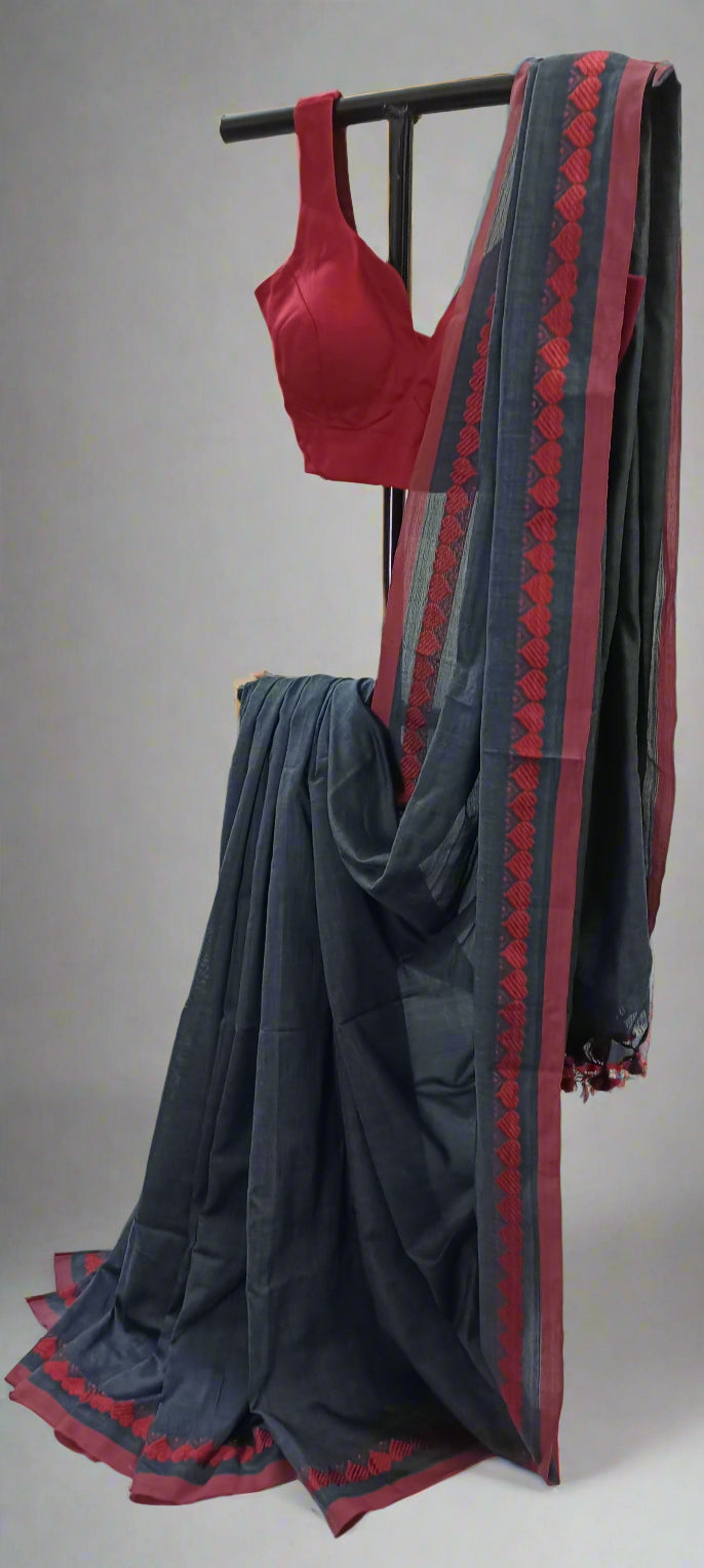 RAKTASHA Handwoven Cotton Saree