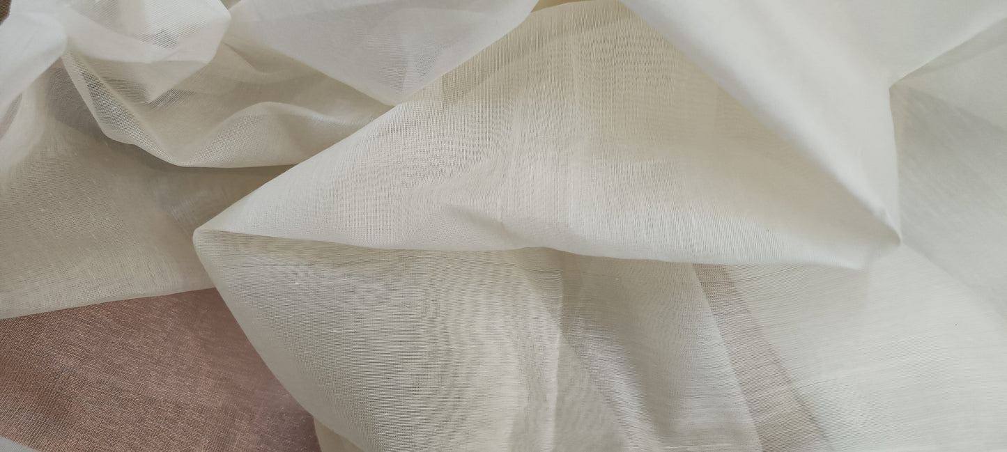 CHANDRAPUSHPO – Cream Jamdani Cotton Saree