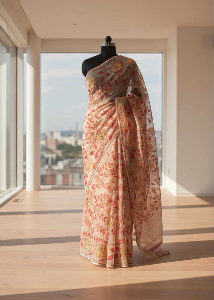 Komol Pankhuri Jamdani Cotton Saree