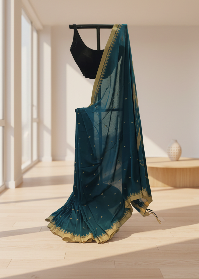 Neelambara Cotton Jamdani Saree