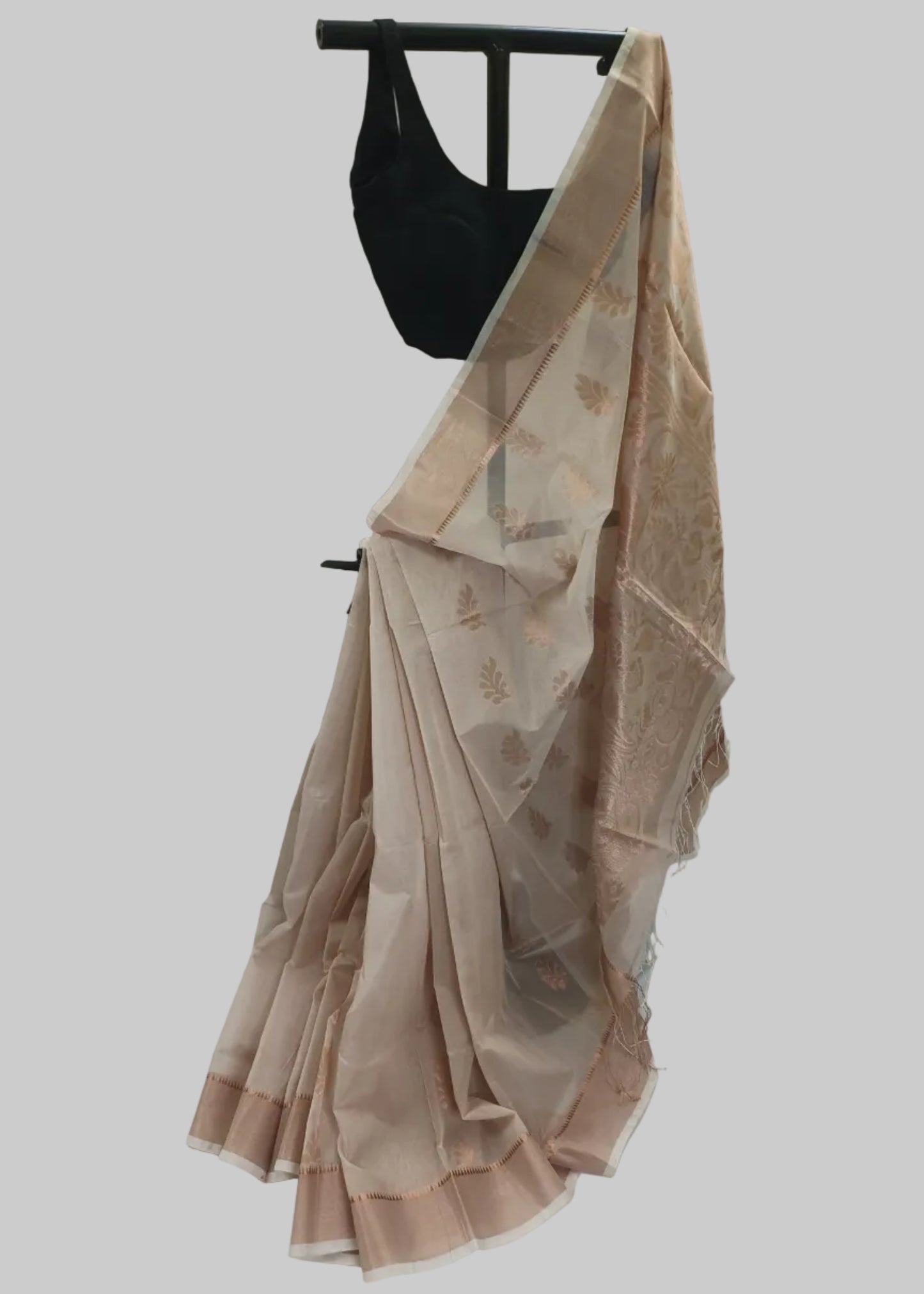 Aarini Blush Beige Linen Saree