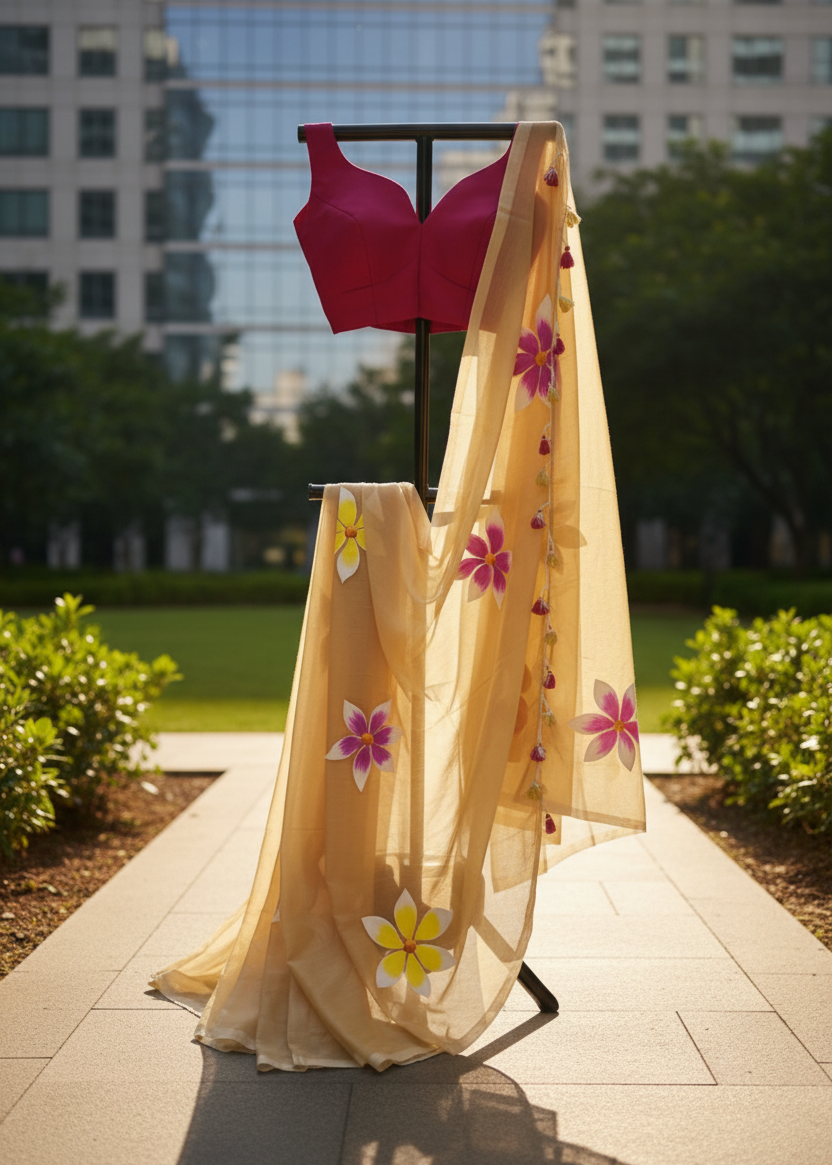 Pushpita Beige — No Tassels, Hanger
