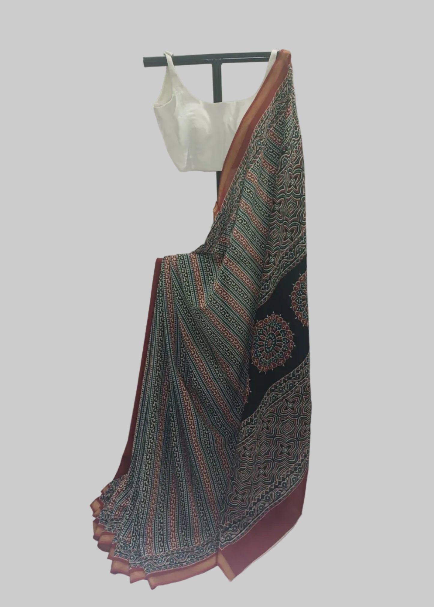 Neel Kalamkari Cotton Saree