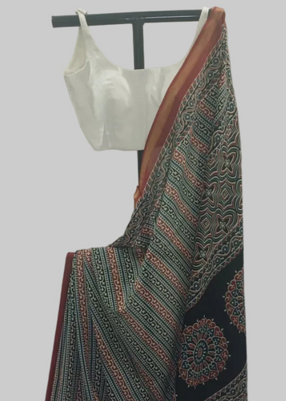 Neel Kalamkari Cotton Saree