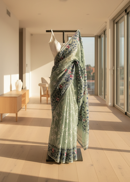 Hara Komol Soft Jamdani Saree