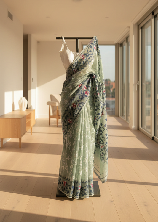 Hara Komol Soft Jamdani Saree