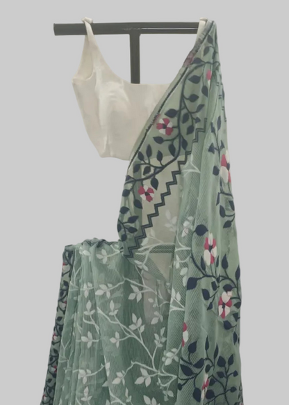 Hara Komol Soft Jamdani Saree
