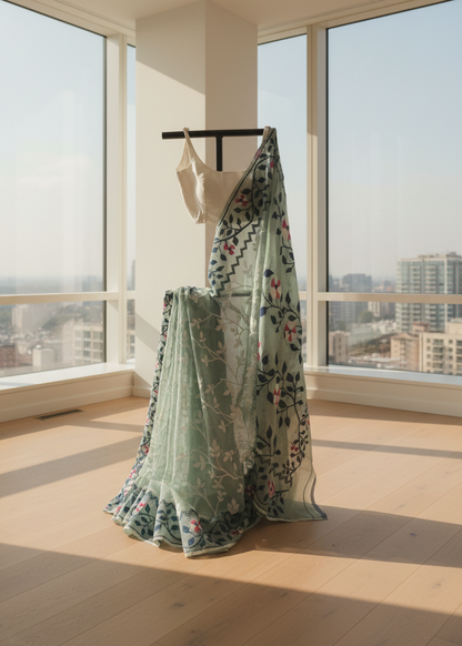Hara Komol Soft Jamdani Saree