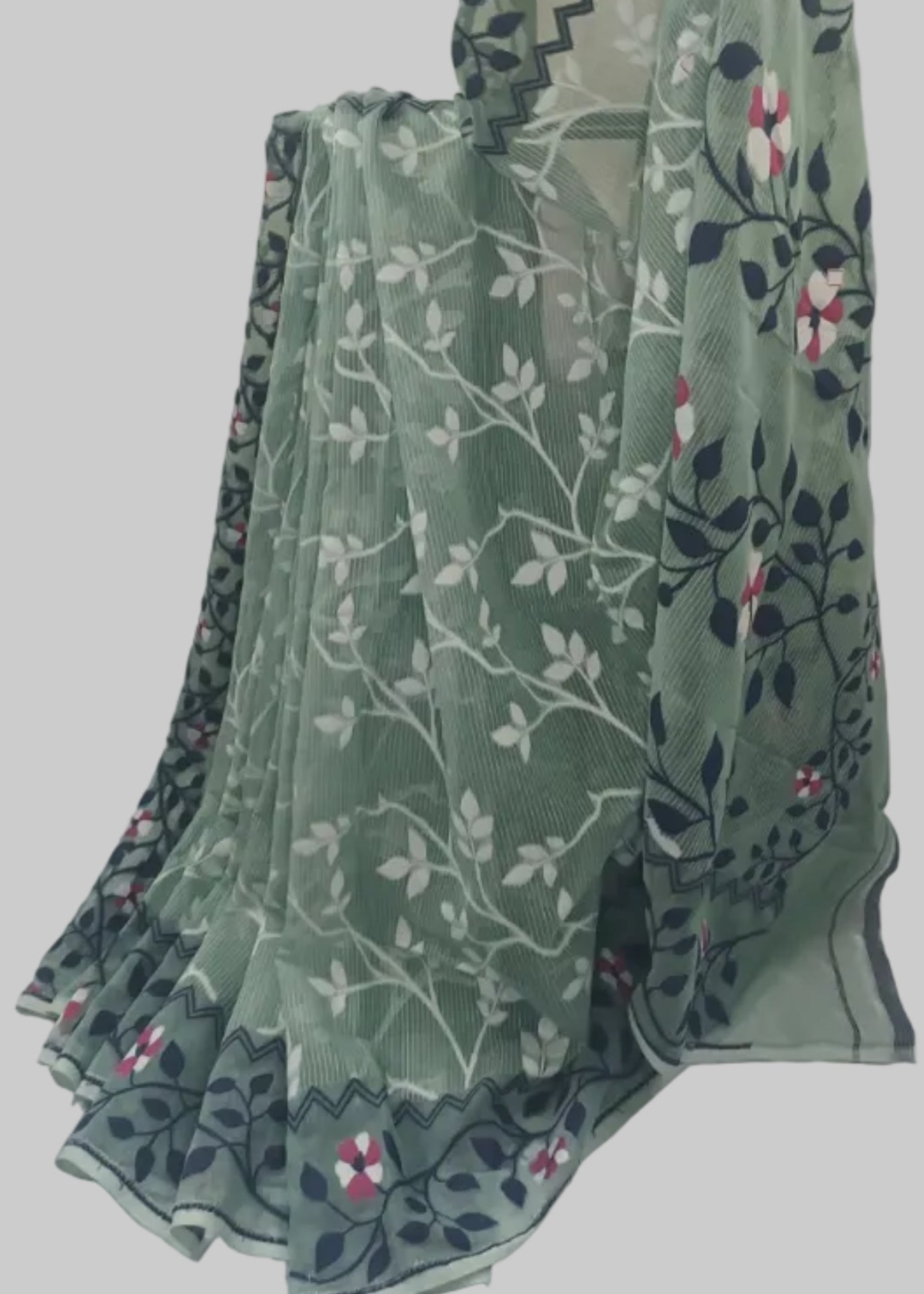 Hara Komol Soft Jamdani Saree