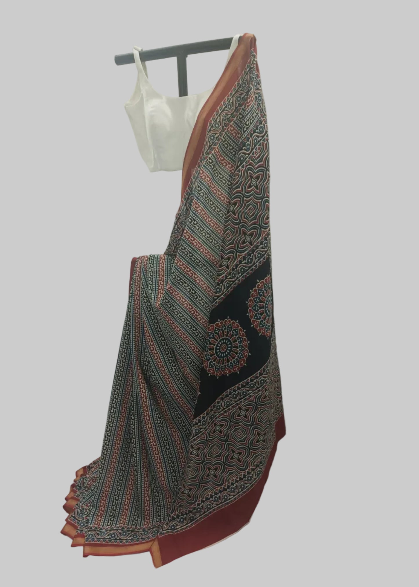 Neel Kalamkari Cotton Saree