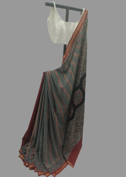 Neel Kalamkari Cotton Saree