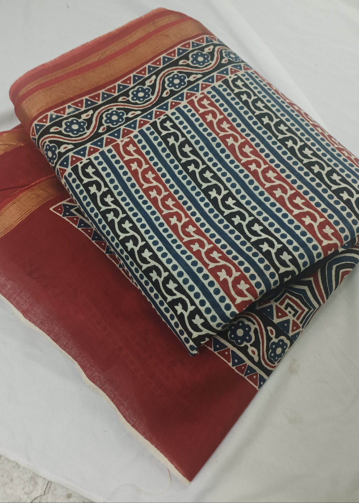 Neel Kalamkari Cotton Saree