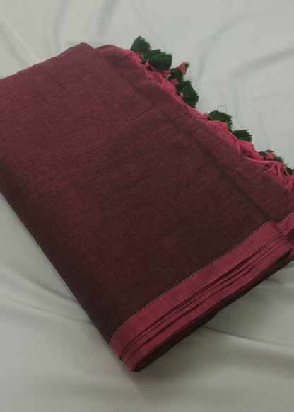 Madira Wine Mul Cotton Saree