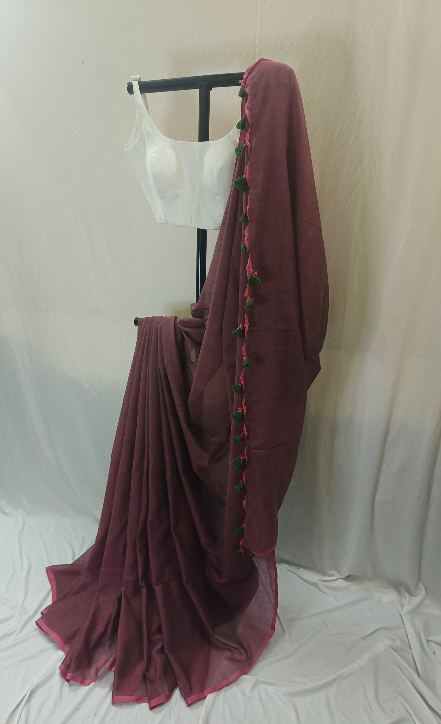 Madira Wine Mul Cotton Saree