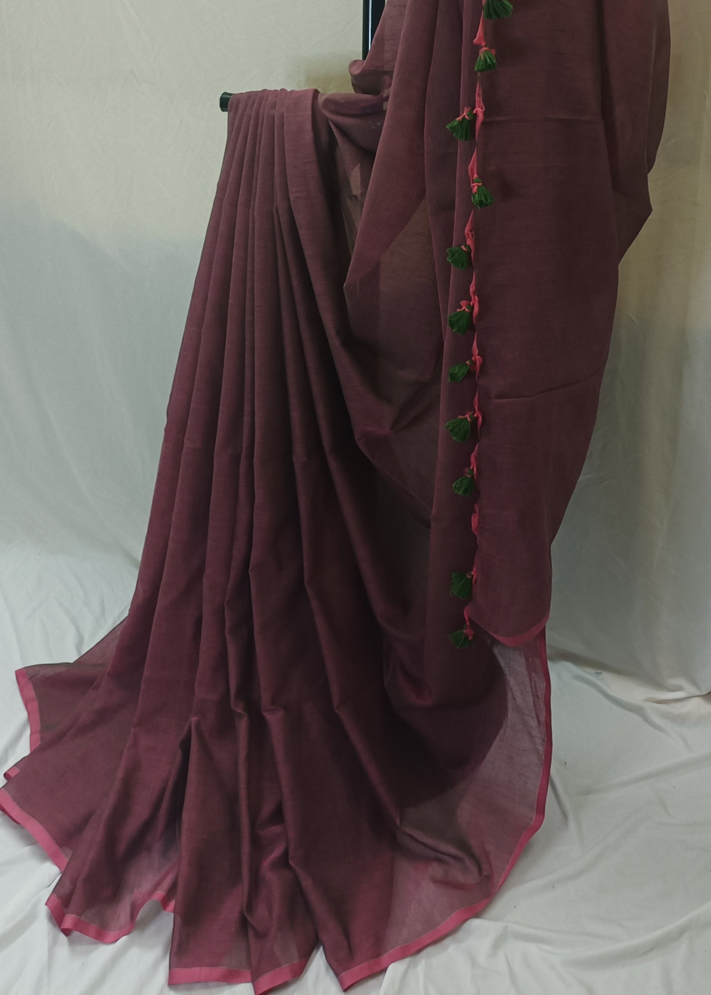 Madira Wine Mul Cotton Saree