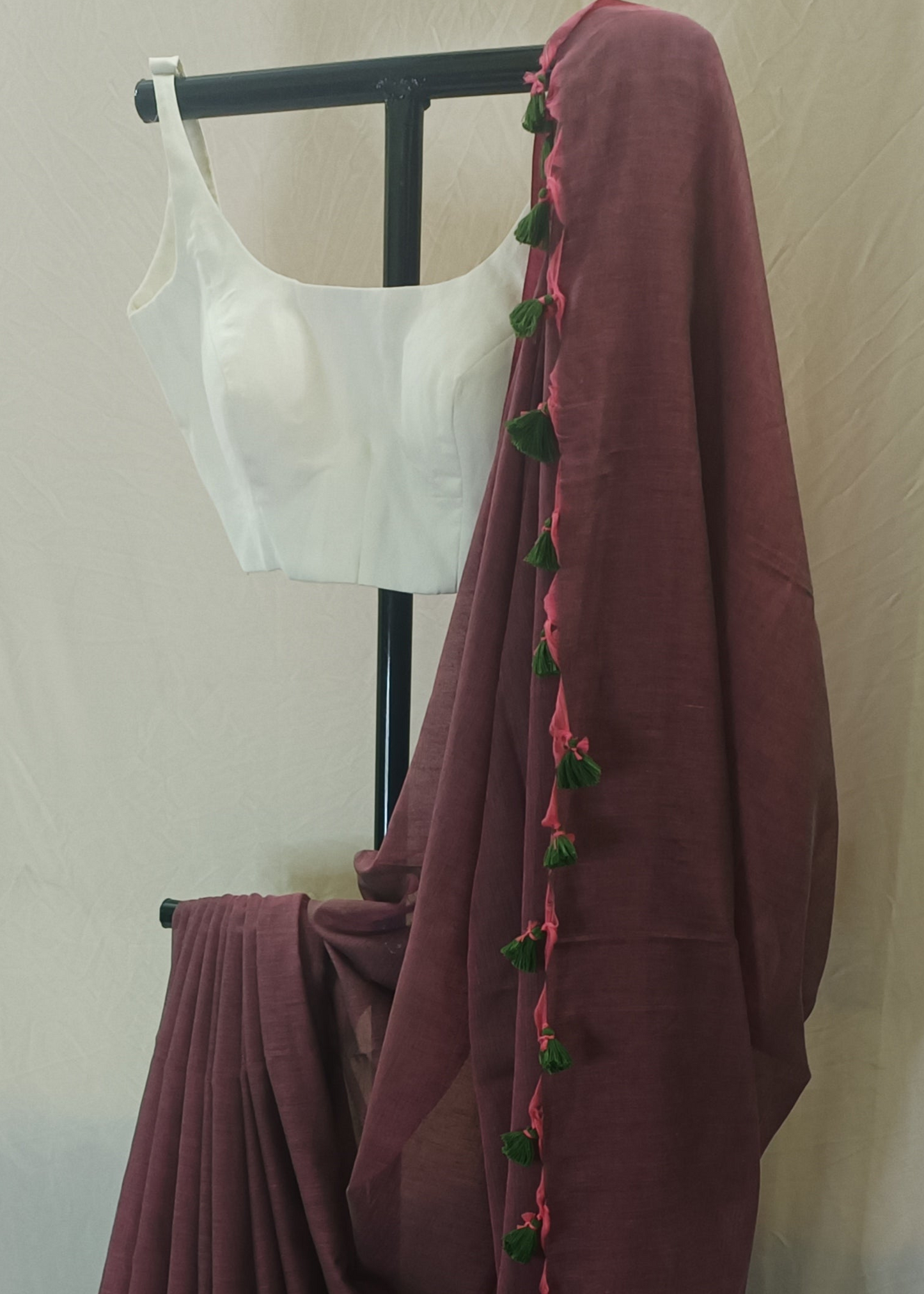 Madira Wine Mul Cotton Saree