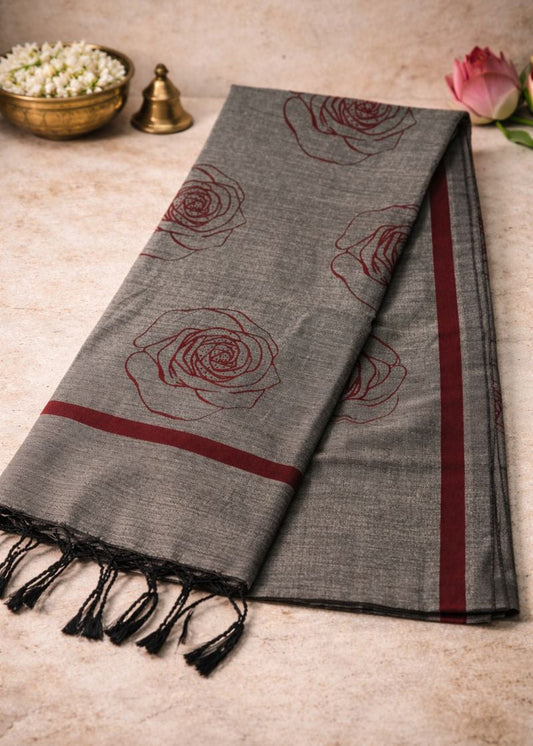 Ashrose Whisper Motka Print Cotton Saree