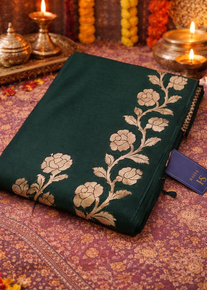 Raatgulab Muga Linen-Silk-Cotton Saree