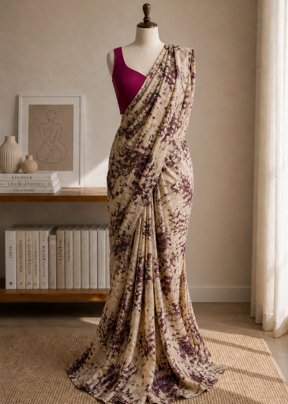 Forest Dust Linen Saree