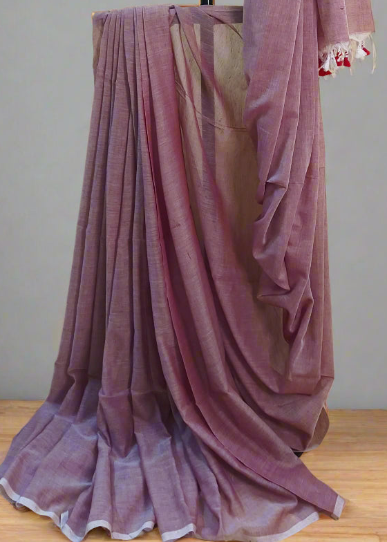 Dusky Dahlia Mul Cotton Saree