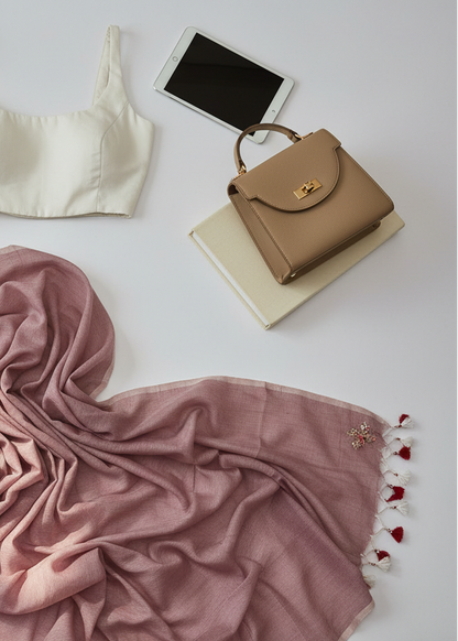 Dusky Dahlia Mul Cotton Saree