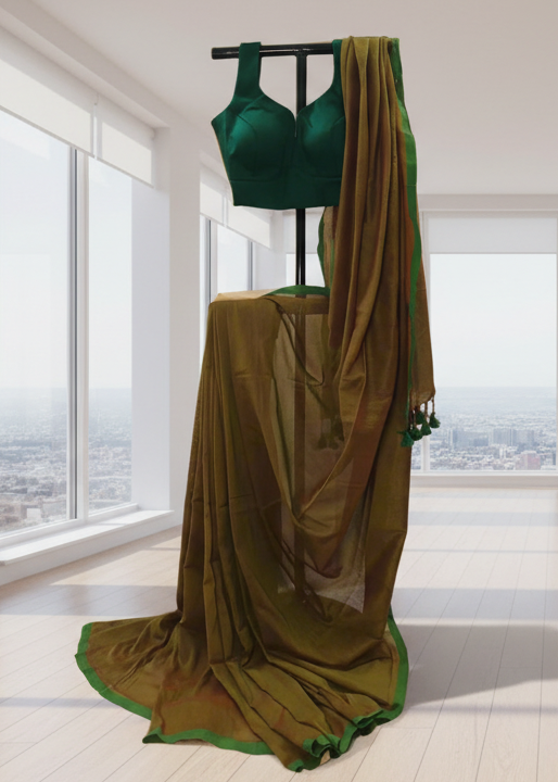 Tamarind Bark Mul Cotton Saree