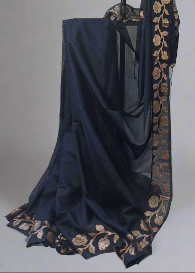 Neelabhr Muga Linen-Silk-Cotton Saree