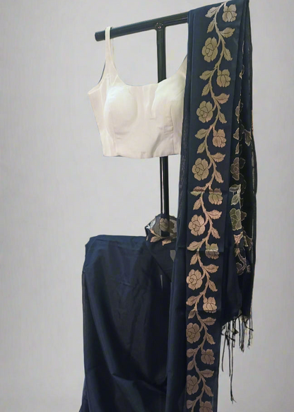 Neelabhr Muga Linen-Silk-Cotton Saree