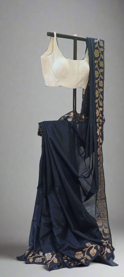 Neelabhr Muga Linen-Silk-Cotton Saree