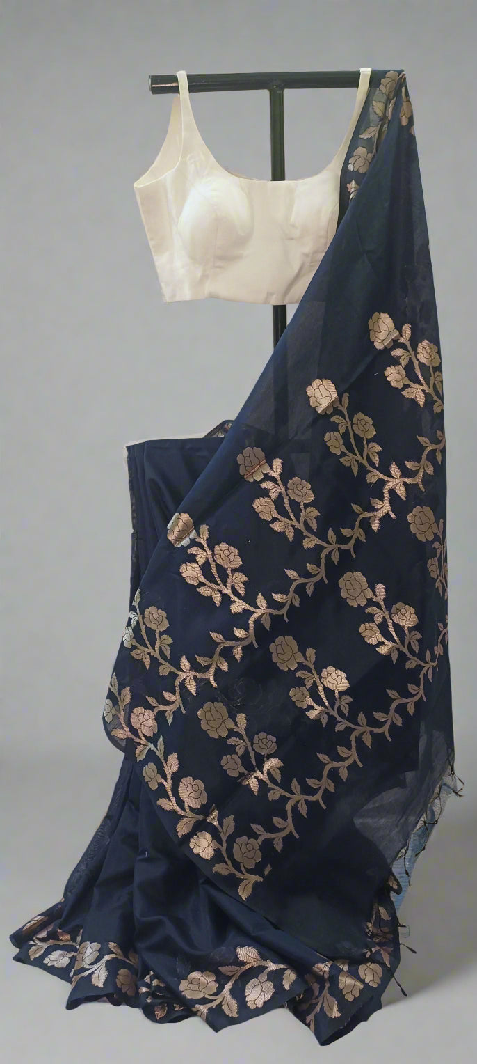 Neelabhr Muga Linen-Silk-Cotton Saree