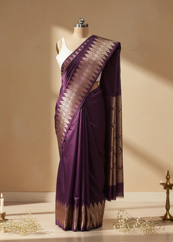 Royal Kesar Muga Linen-Silk-Cotton Saree