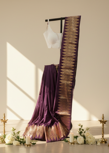 Royal Kesar Muga Linen-Silk-Cotton Saree