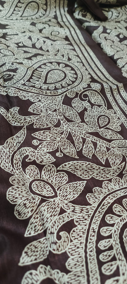 Kashi Maroon Pure Silk-Cotton Saree