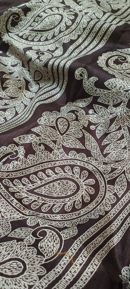 Kashi Maroon Pure Silk-Cotton Saree