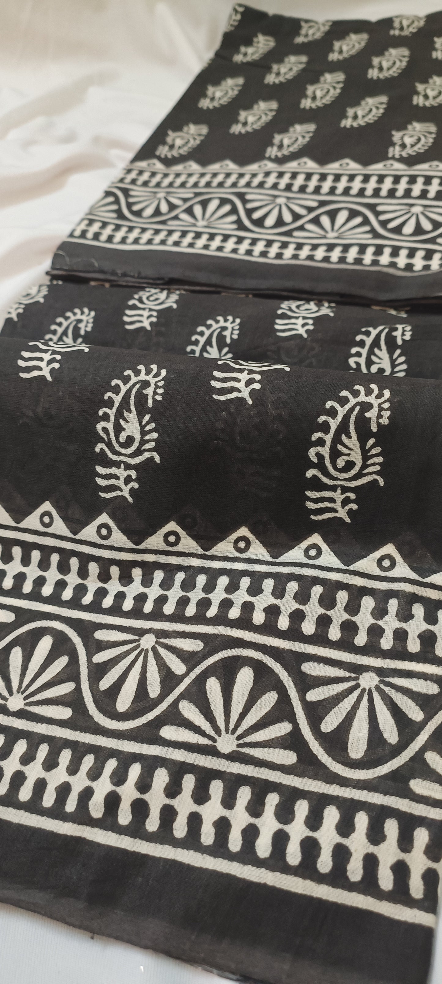 Ink Bloom Bishnupuri Block Print Saree
