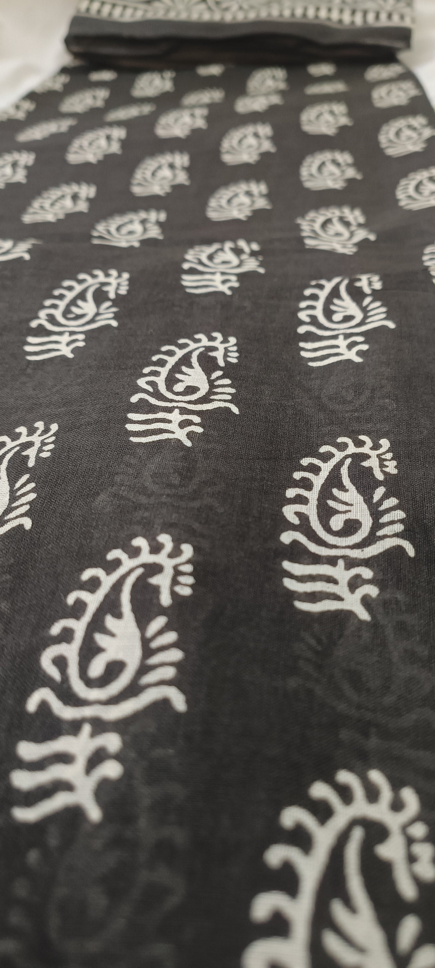 Ink Bloom Bishnupuri Block Print Saree