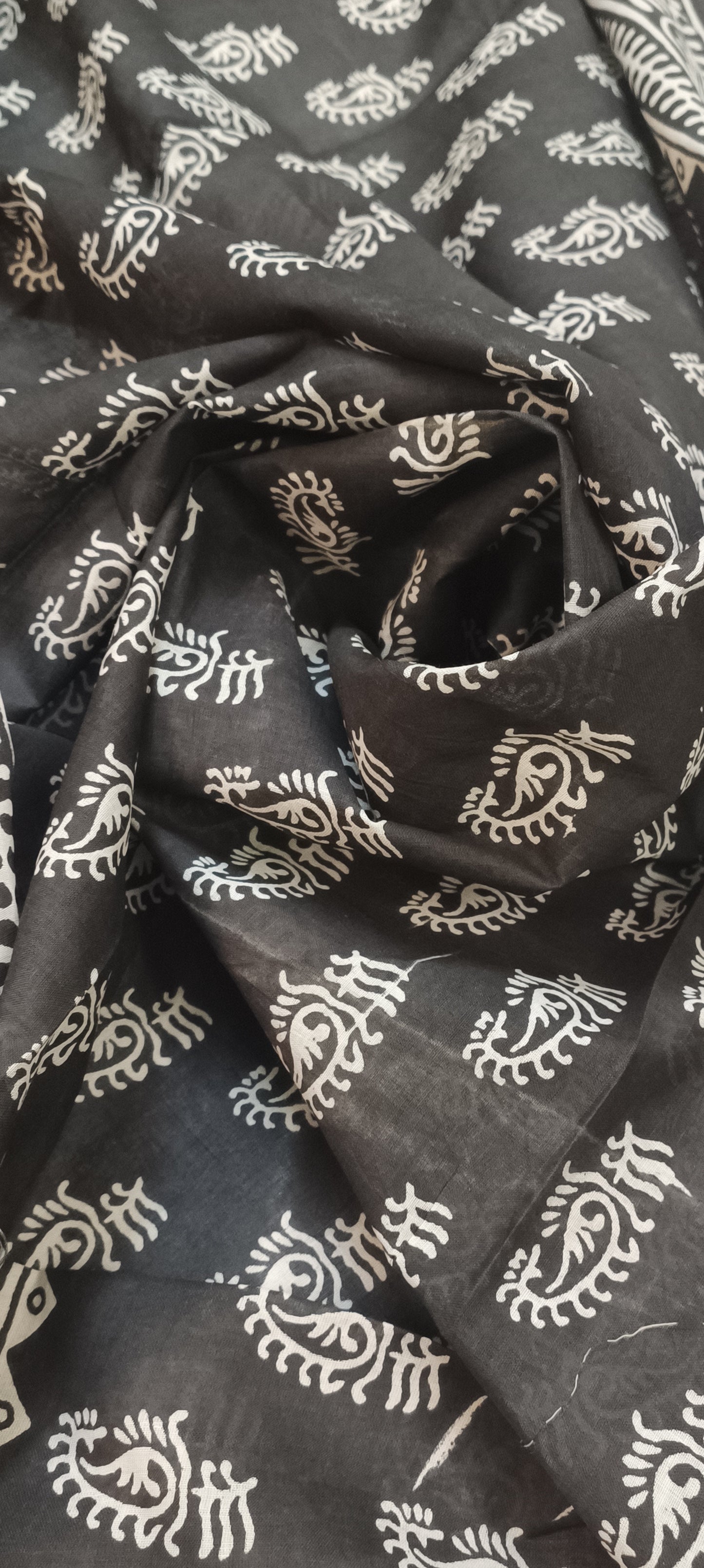 Ink Bloom Bishnupuri Block Print Saree