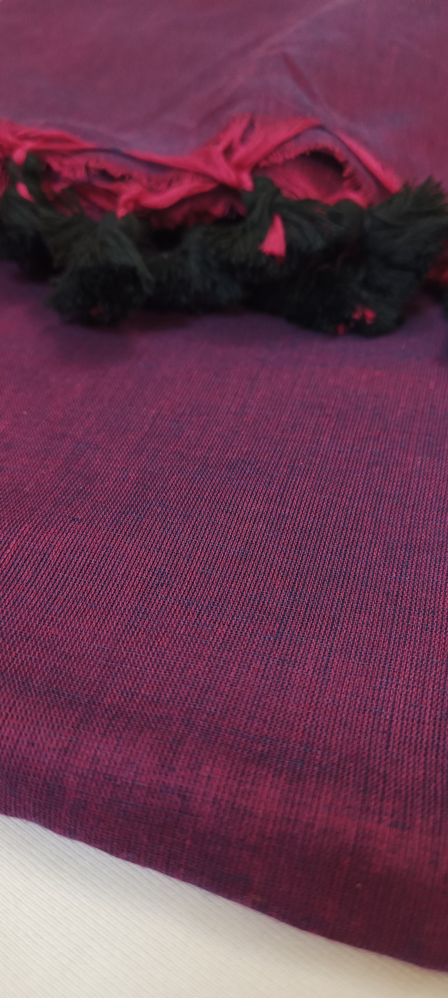 Jamun Noir Mul Cotton Saree