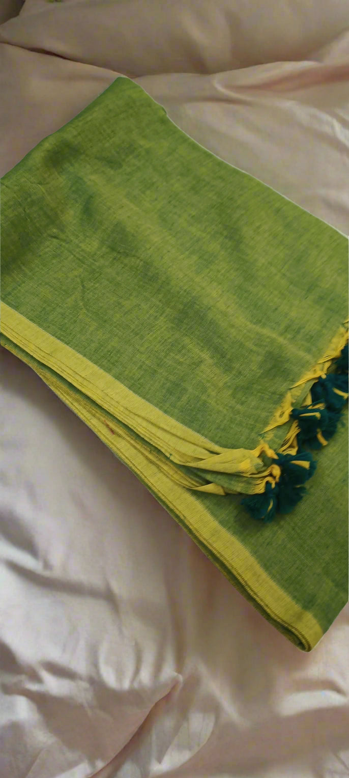 Lime Grove Mul Cotton Saree