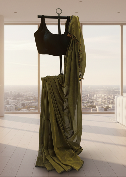 Pahaadi Baani Mul Cotton Saree