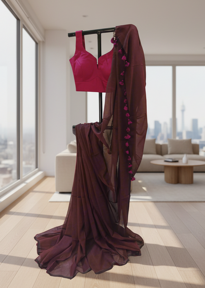 Gulmahua Mul Cotton Saree