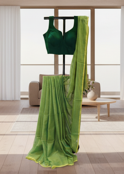 Lime Grove Mul Cotton Saree