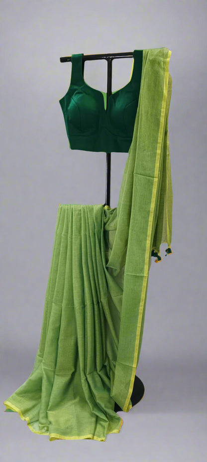 Lime Grove Mul Cotton Saree