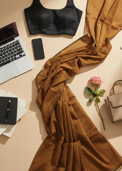 Gerua Sindoor Mul Cotton Saree